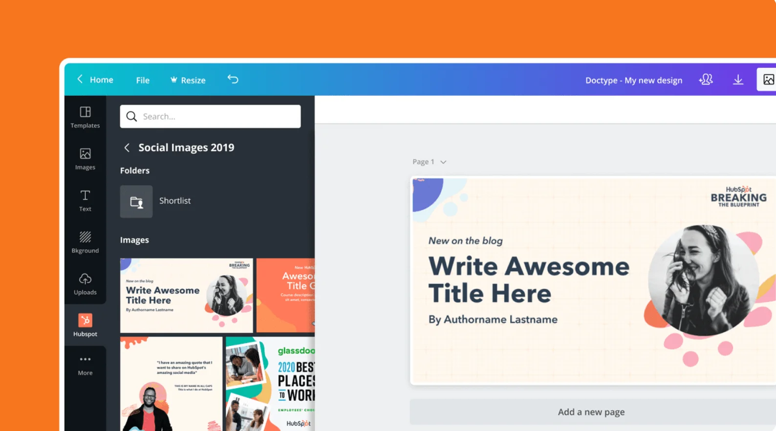 another canva partner, hubspot, and how their canva dashboard looks like