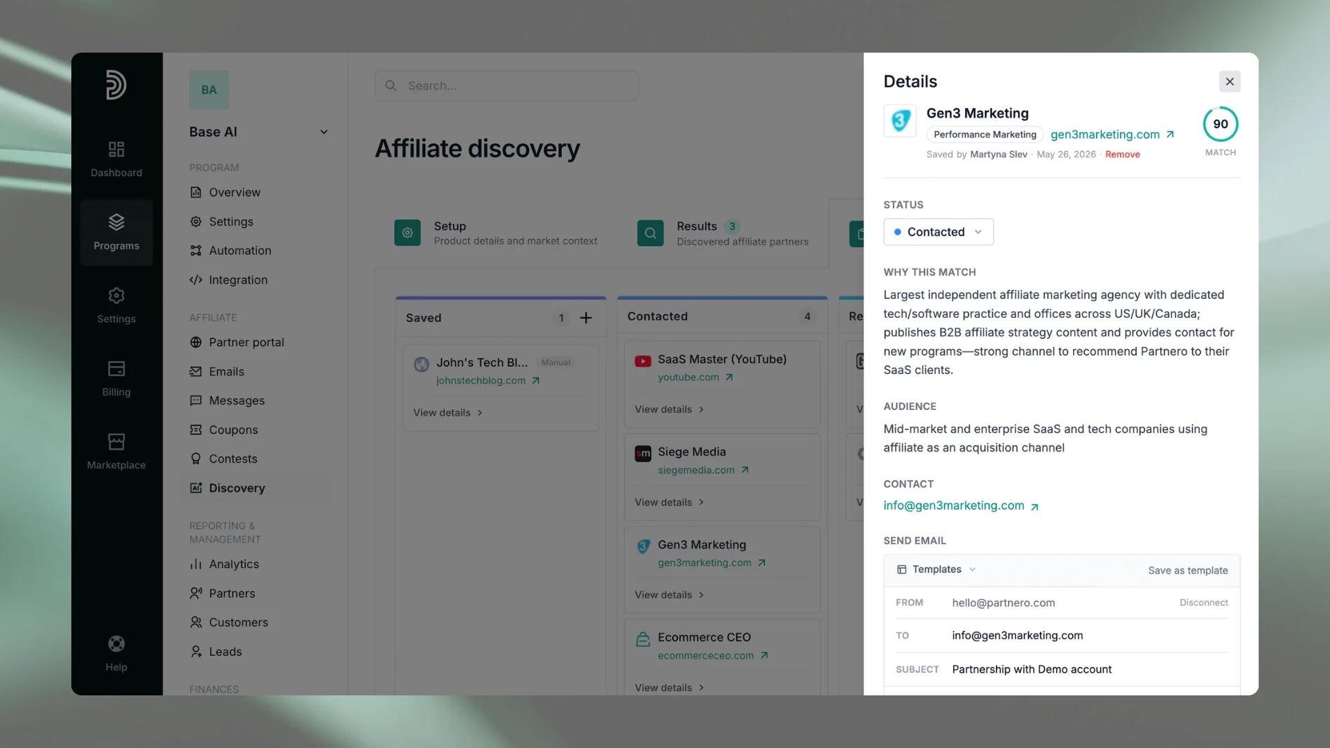 AI Discovery prospect details on Partnero
