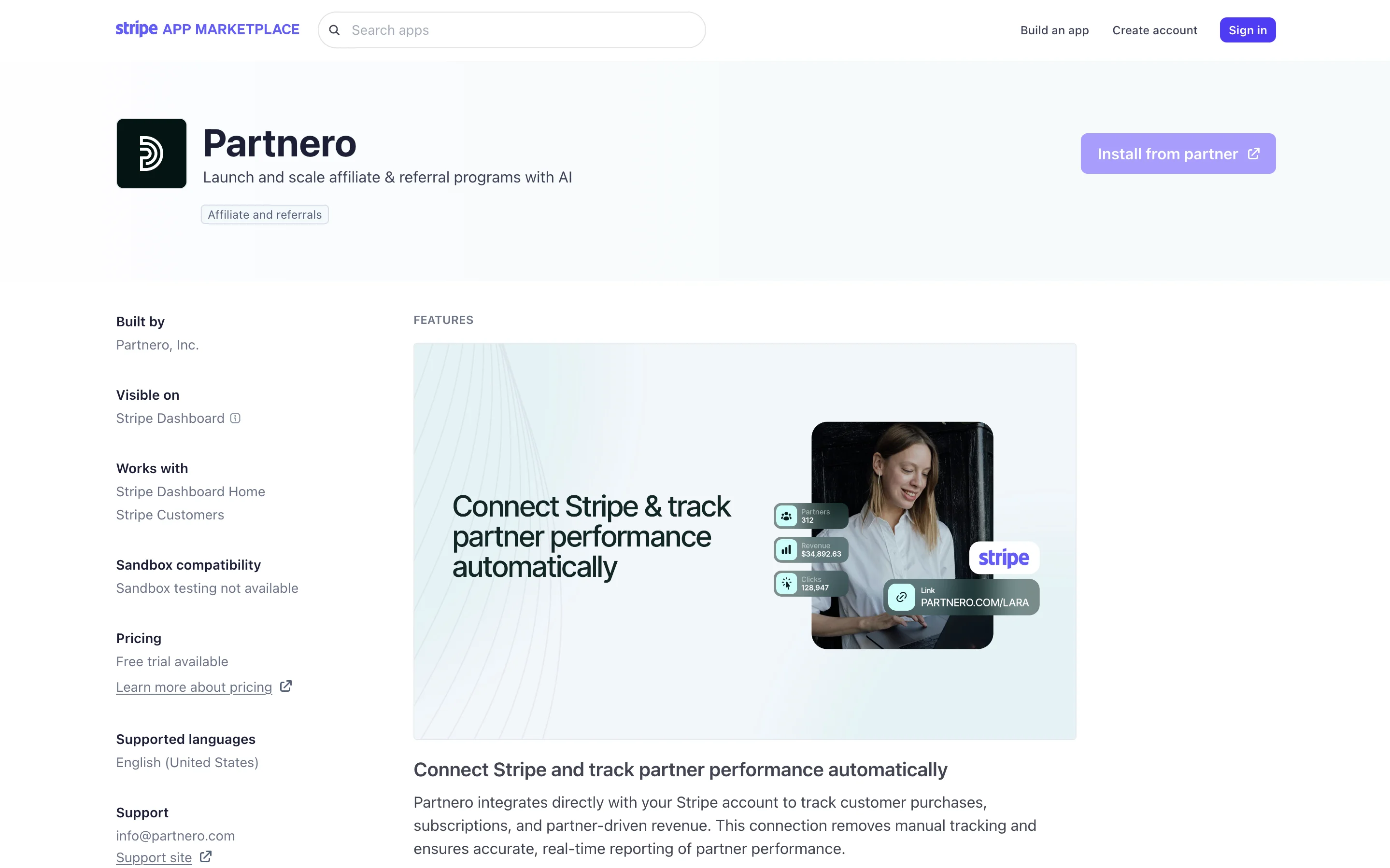 Partnero - Stripe app marketplace