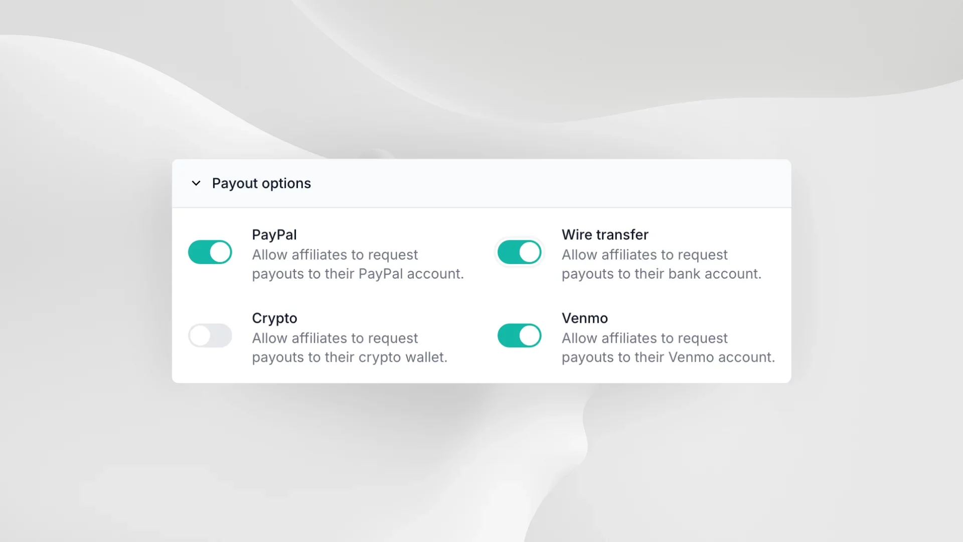 payout options